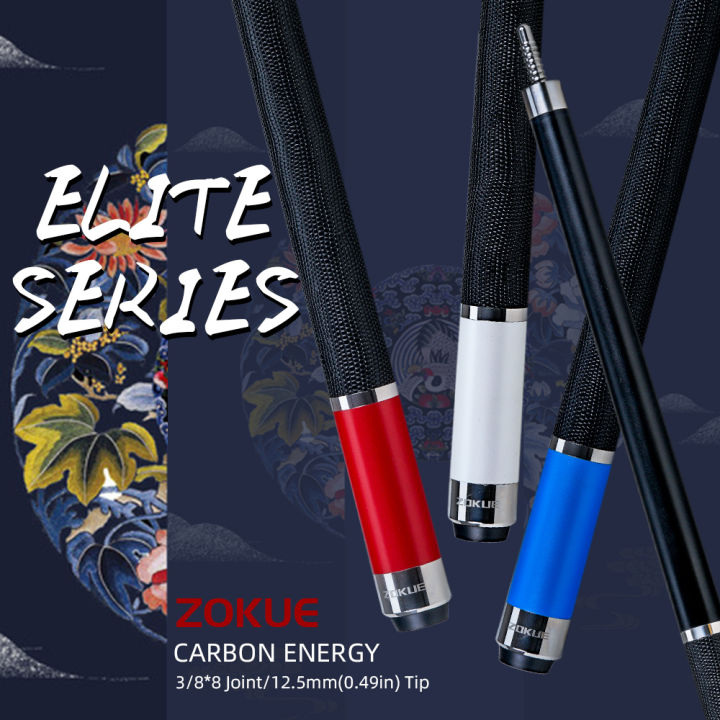 ZOKUE Elite Series Carbon Fiber Pool Cue 12.5mmtip Low Deflection