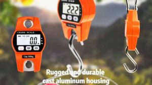 Dofia Crane Scale Portable Mini LED Display Heavy Duty Hanging Hook Digital Cast Aluminum Case Handheld Steel Waterproof Heavy Duty Farm Hunting Fishing Outdoor Orange 300kg