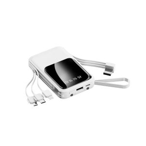 Powerbank 10000mAh Mini With 4 Kabel Data Usb Fast Charging