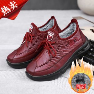 Giày Vải Bắc Kinh Mùa Đông Mới Cho Nữ Thời Trang Giày Bốt Cotton Cổ Thấp Đế Mềm Lót Lông Cừu Ấm Áp Chống Trượt