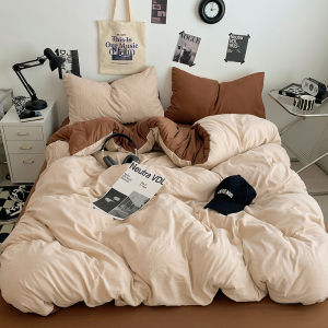 Dansunreve ปลอกผ้านวม 5 ฟุต/6 ฟุต/6.5 ฟุต ผ้าฝ้ายล้างน้ำ สีเรียบ ดีไซน์สองด้านAB แบบนิ่ม ป้องกันไร ป้องกันไฟฟ้าสถิตย์ ปลอกผ้านวมโรงแรม 3ฟุต duvet cover