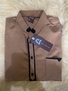 Baju Kemeja Kurta Muslim Pakistan Elegan Cowok Dewasa Koko Sulaiman Maroon