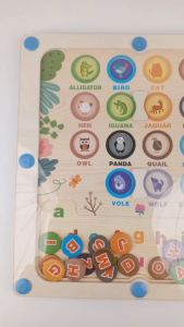 BYJ Wooden Capital Letter Maze Wooden Animal Alphabet Pairing Board Game