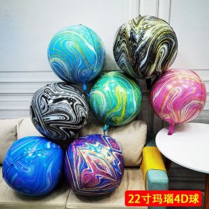 Birthday Scene Decoration Non-toxic Quartz Pattern Balloons Helium Flotation Popular Festive round Shape Standard Color Alum Balloons