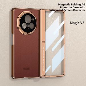 Ultra-Thin Foldable Screen Phone Case for Honor MagicV3 Full Protection Huawei Shell with Stand Built-In Screen Protector