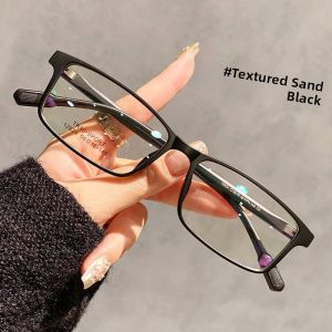 Matte Finish Light TR Anti-Slip Waterdrop Shape Glasses Frame Square Box Large Face Flat Light Business Style Optical Glasses