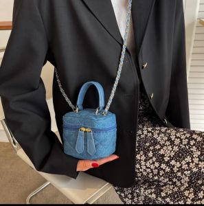 Denim rhombus chain bag for women summer new design niche mini bag high-end crossbody bag