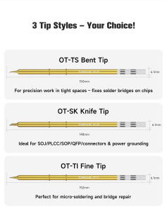 MECHANIC OT-TI TS SK soldering iron tips with external heating for fast heating suitable for T12 series soldering stations