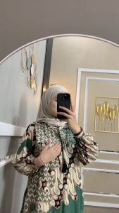 DISA Gamis Rayon Super Premium Adem Busui Dress Panjang Batik Seno Liris Muslimah Syari Kekinian