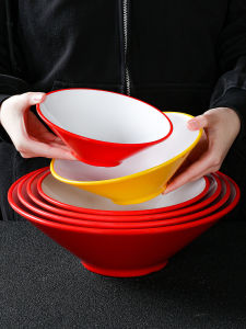 Large Bowl Spicy Hot Pot Mianzan Dumpling Soup Bowl Chinese Style Restaurant Specialized Melamine Bowl for Noodles And Rice