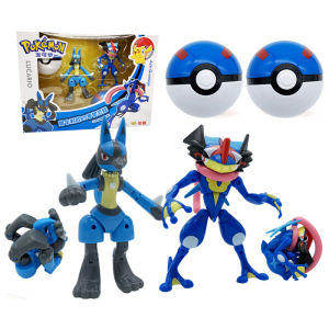 Anime Action Figure Pokemon Ball Deformation Toys Pikachu Lucario Ash-Greninja Pocket Monster Pokeball Pokemon Kids Gifts Toys