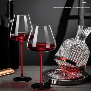 Luxury Burgundy Red Wine Glass Set