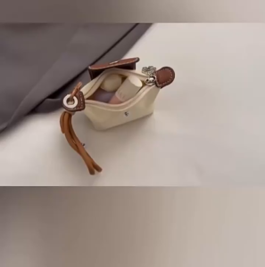 Cute Mini Dumpling Bag Coin Purse Keychain Wristlet Card Holder Zipper Pouch for Women Small Wallet