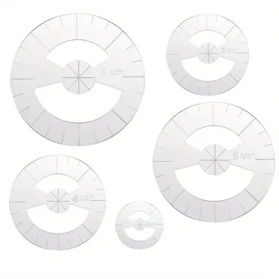 5 Pcs Acrylic Circle Ruler Quilting Template Set Circle Templates for Quilting Circle Rulers Quilt Arc Circle Cutter Ruler
