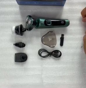 Máy cạo râu sạc điện 9D Shaver 4 trong 1 cạo râu tỉa lông mũi cắt tóc chống nước tuyệt đối máy cạo râu khô cho nam 3 lưỡi dao vệ sinh thay thế dễ dàng Màn hình Led siêu chất. Dung lượng pin cực trâu