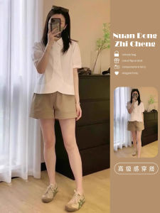 Summer Womens Clothing New Plus Size Slightly Oversized Girls Slimming Slim Fit Younger Short Sleeve Tea Series Wear Petite Two-Piece Set