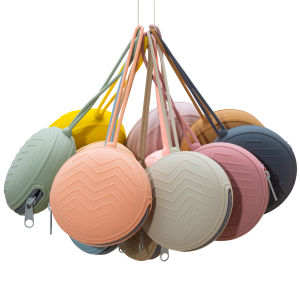 Pacifier Case Silicone Dummy Container with Lanyard and Zipper Portable Baby Nipple Storage Box Outdoor Soother Holder Organize