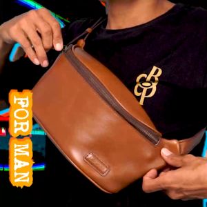 Manggala Waist Bag  Pria Kulit Lecari