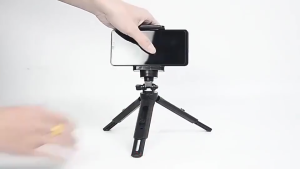 Tripod Handphone HP Mini Portable Rotatable 1/4 Inch Screw with Smartphone Holder K-518 - Black