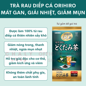 Trà rau diếp cá thải độc – mát gan Orihiro Dokudami 60 gói x 3g (Nhật Bản)