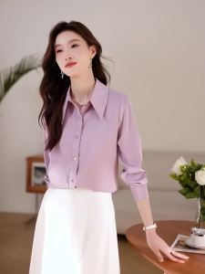 [1366 People Collection ] Elegant Professional Long Sleeve Shirt for Women Autumn Collection 2025 Spring and Autumn New Slim Fit Versatile Womens Shirt
