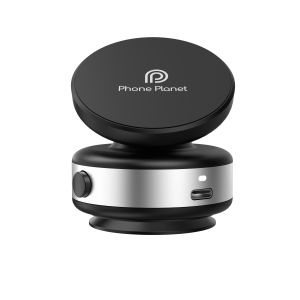 Aluminum Alloy Electric Suction Cup 360°Rotated Car Bracket Vacuum Magnetic Phone Holder For Iphone17 16 Samsung Huawei Xiaomi
