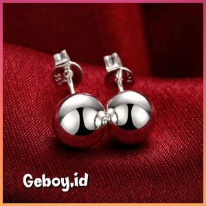 Anting Titanium Anting Giwang Wanita Bulat Minimalis Anti Karat