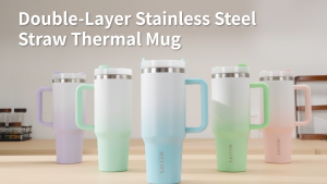 MEECOPA Stainless Steel Tumbler 1200ML/40oz Large Capacity Vacuum Insulated Cup Thermal Flask Water Bottle With Handle