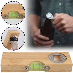 Wooden Bottle Opener With Built In Spirits LevelReusable 2 In 1 Level Portable Novelty Beer Opener For Bars Service Staff