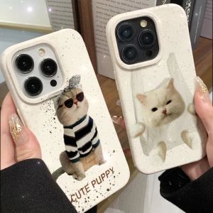 ขายใหญ่ iPhone 11 14 13 7Plus 12 15 Pro MAX XR 8 6 7 6S 15 Plus X XS MAX SE 2020 รูปแบบลูกแมวตลกๆ ทนทานและทนต่อการสึกหรอสำหรับสาวๆ เคสโทรศัพท์แบบนุ่มย่อยสลาย ราคามากที่สุด
