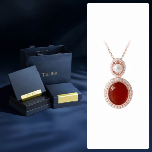 TH | Natural Red Agate and Pearl Earrings Silver
