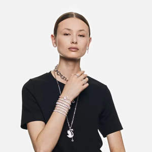 💖Swarovski💖Pop Swan blue diamond bracelet S925 sterling silver womens fashion bracelet hypoallergenic and non-allergic Valentines Day gift birthday gift for girlfriend and bestie