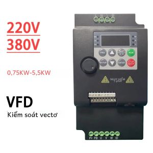 Biến Tần Điều Khiển Tần Số Biến Thiên VFD 220V-380V Điều Khiển Vector 0.75KW-5.5KW Điều Chỉnh Tốc Độ Dùng Cho Công Nghiệp