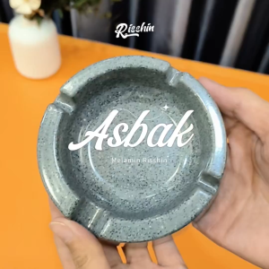 RISSHIN Asbak Bulat 100% Melamin 4 Inch Tidak Mudah Pecah Anti Leleh | Asbak Restoran/Cafe/Hotel | Y4104