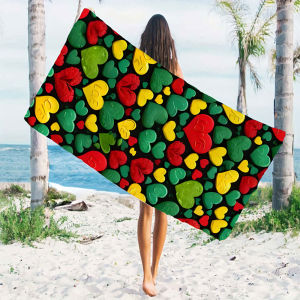 Color Hearts Quick Drying Microfiber Beach Towel Lightweight for Swimming Camping Yoga - Bath Towel