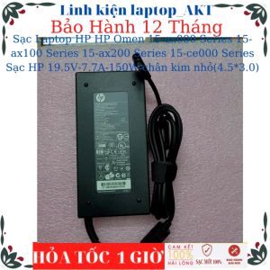 Sạc Laptop HP HP Omen 15-ax000 Series 15-ax100 Series 15-ax200 Series 15-ce000 Series Sạc HP 19.5V-7.7A-150W chân kim nhỏ(4.5*3.0)