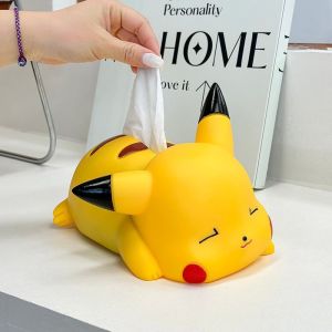Cartoon Pokemon Tissue Holder Pikachu Plastic Tissue Box Kawaii Tissue Drawer Car Mounted Household Simple Desktop Drawer Box