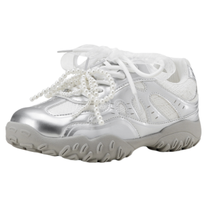 Daphne | Silver Pearl Lace Breathable De Xun Shoes