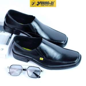 Yuang-Zi Sepatu Pantofel Slip On Bahan Kulit / Sepatu Kerja Formal Kantoran Resmi Pria