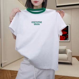 Fashionable round Neck Short Sleeve Loose Womens T-shirt Spring Summer New Arrival Slimming Versatile Top Korean Style Straight Cut