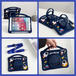 360° Rotation Silicone Case for Huawei MatePad Air 11.5 11 2023 10.4 2020 2022 Pro 10.8 T10 T10S M6 10.8 MatePad SE 11 10.4 Honor Pad 8 X8 12 inch with Handle Stand Casing Cover