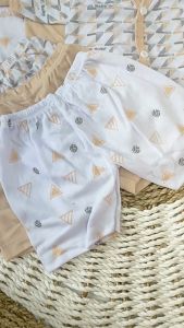 Paket 6Pcs Setelan Baju Bayi Baru Lahir Lengan dan Celana Pendek Baby Newborn Gift Set Seri Coksu- Juragan lebak