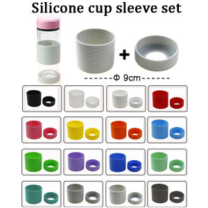 9CM Silicone Cup Sleeve Set Universal Threaded Cup Covers And Cup Bottom Covers Heat Insulation Anti Slip And Wear-resistant