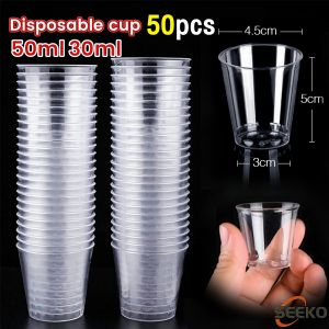 Seeko 50pcs Transparent Disposable Plastic Cups: Perfect for Weddings, Parties & More