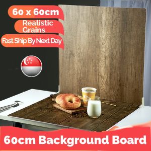 [SG] Waterproof Marble Wood Grain Photography Backdrops - Double Sided 60x60cm Background Board - HD Realistic PVC Foam - Dustproof, Lightweight, and Versatile