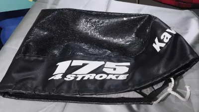 CARBON LEATHER AND SPIDER DESIGN FOR KAWASAKI BARAKO 175 SEATCOVER