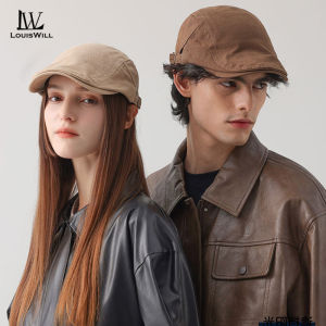 LouisWill Men Women Beret Hat Cotton Knitted Beret Cap Autumn and Winter Beret Outdoor Sunscreen Peaked Cap Fashion Retro British Style Golf Flat Cap Casual Hat Beret for Men