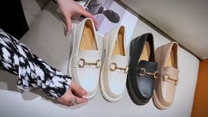 【COD】Korean Casual Trending Loafer Shoes for Women Thick-Sole Loafers Shoes