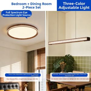 YIGELIGHTING | Song Style Mid-Century Minimalist Walnut Linear Pendant Light for Dining Bar Island Tea Room