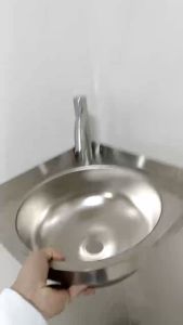 KOKOMO 304 อ่างล้างหน้าสแตนเลสอ่างล้างจานแนวตั้งอ่างล้างหน้าแขวนผนัง 304อ่างล้างหน้าสามเหลี่ยมสแตนเลส